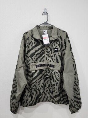 Nike Air Half Zip Woven Camouflage Green Jacket Size Large HV0878-320 Oversized